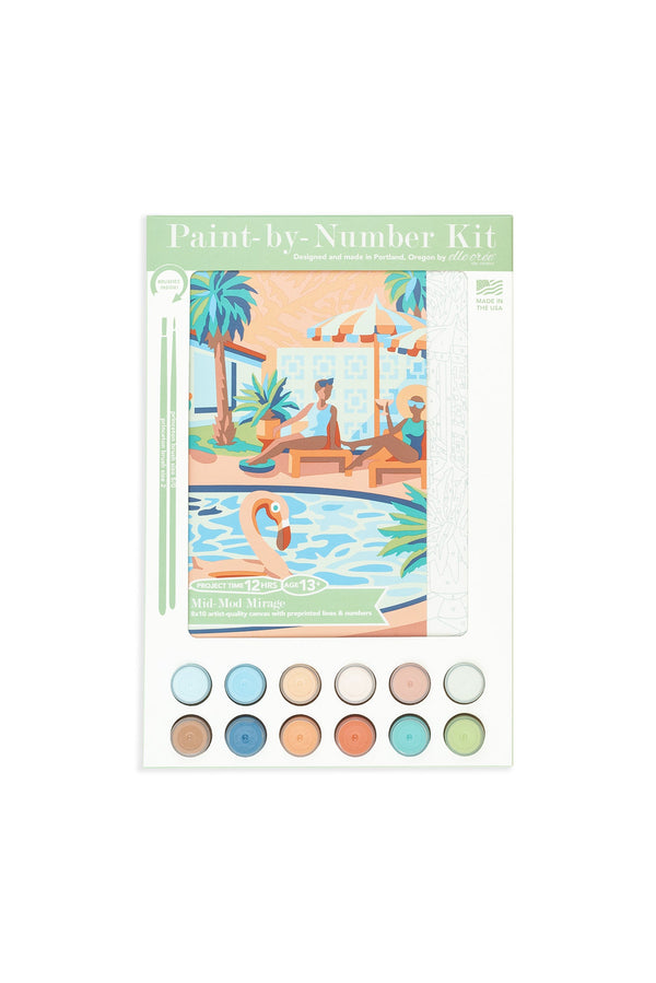 Elle Crée Mid-Mod Mirage Paint-by-Number Kit, 8x10, kit packaging