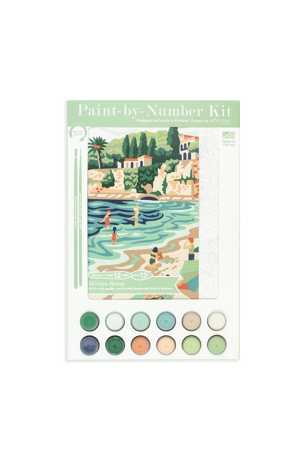 Elle Crée Riviera Romp Paint-by-Number Kit, 8x10, kit packaging