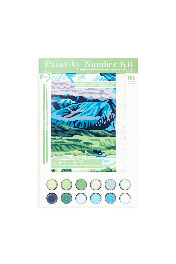 Elle Crée Denali National Park Paint-by-Number Kit, 8x10, kit packaging
