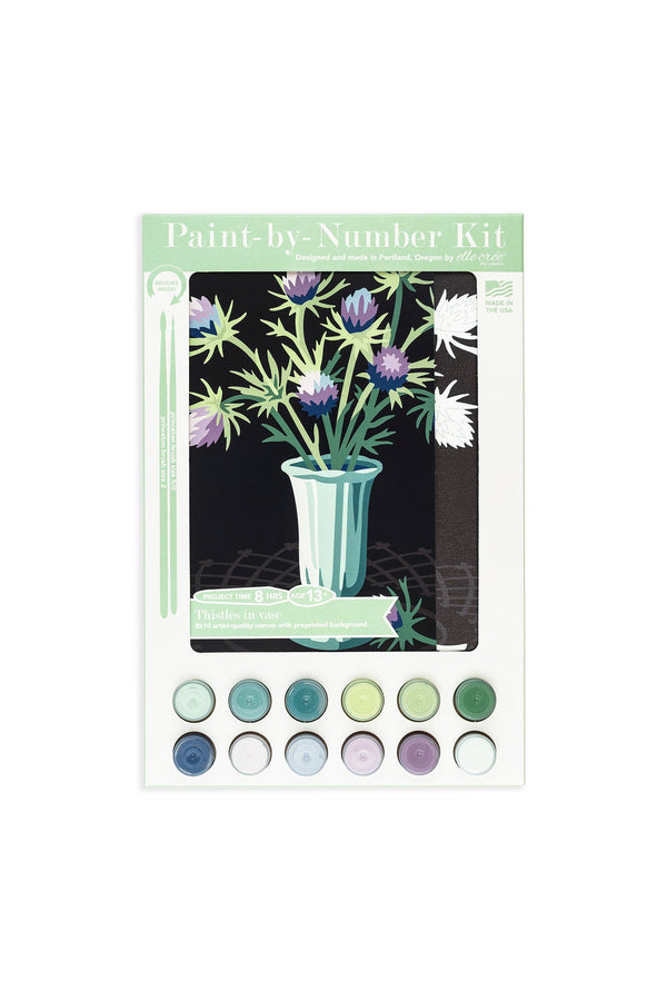 Elle Crée Thistles in Vase Paint-by-Number Kit, 8x10, kit packaging