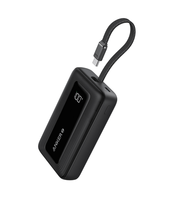 Anker Zolo Power Bank, 10K, 30W, Built-In USB-C Cable