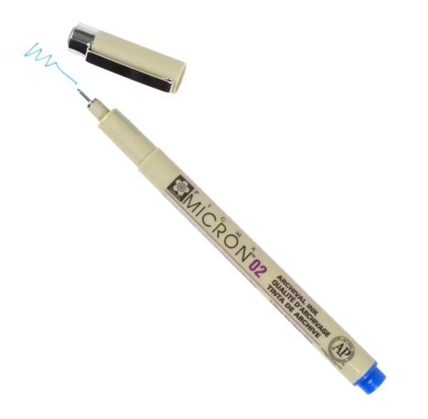 Sakura Pigma Micron Pen, Blue, 02 (0.3mm)