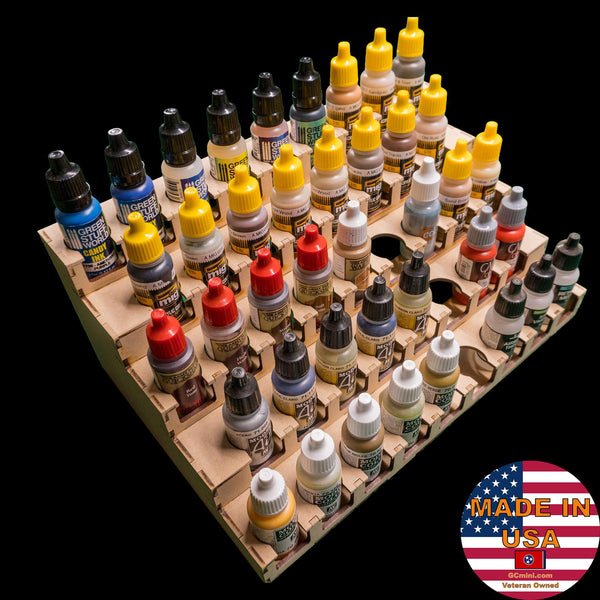 GCmini Tiered Paint Rack for Vallejo & Army Painter, 26mm, 43 Bottles