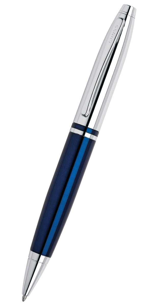 Cross Calais Ballpoint Pen, Chrome & Blue Lacquer