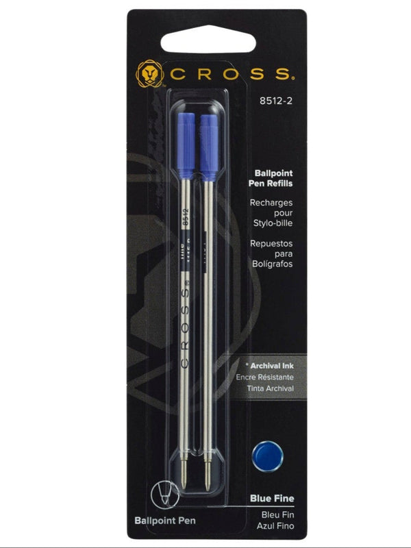 Cross Ballpoint Refill, Blue, Fine, 2 Pack