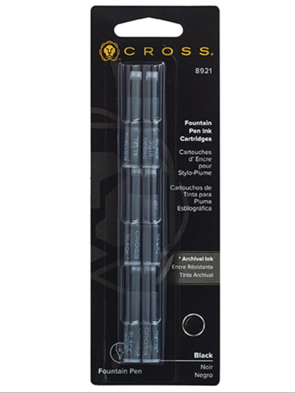 Cross Fountain Pen Ink Cartridges, Black, 6 Pack