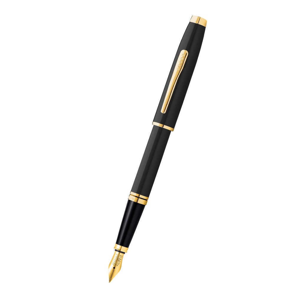 Cross Coventry Fountain Pen, Black Lacquer with Gold-Tone, Fine Nib