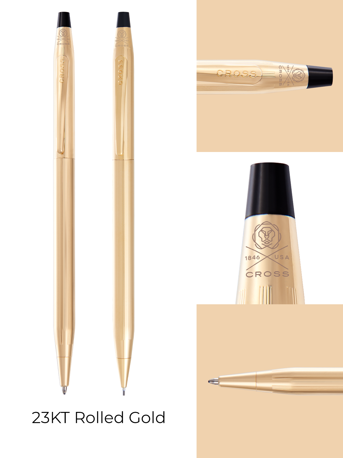 Cross | Classic Century Pen & Pencil Set | 23KT Gold Plated