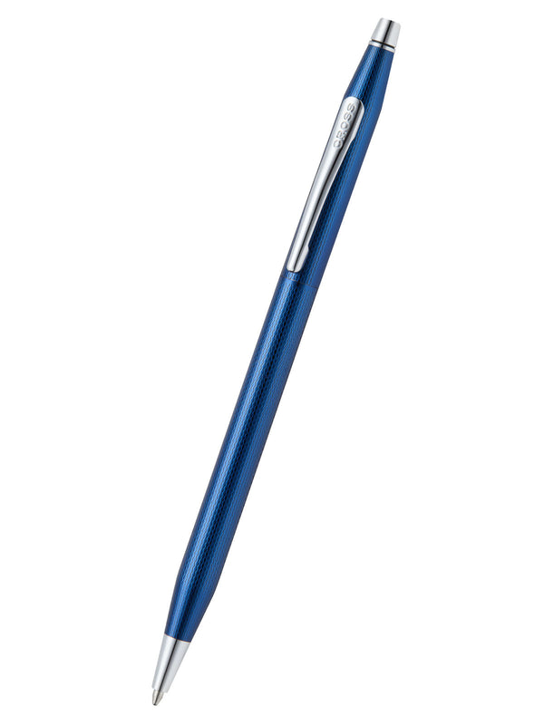 Cross Classic Century Ballpoint Pen, Translucent Cobalt Blue Engraved Diamond Pattern