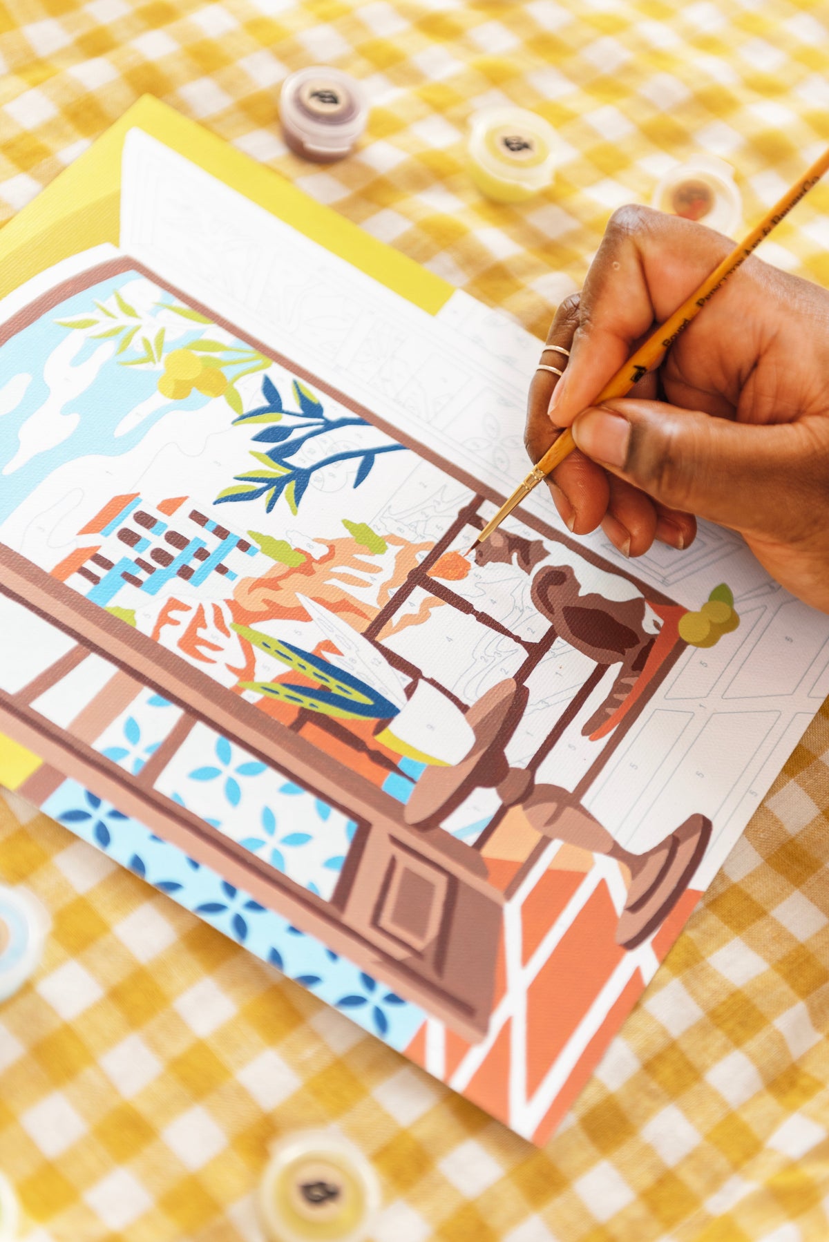Elle Crée Coastal Catnap Paint-by-Number Kit, 8x10, styled at home