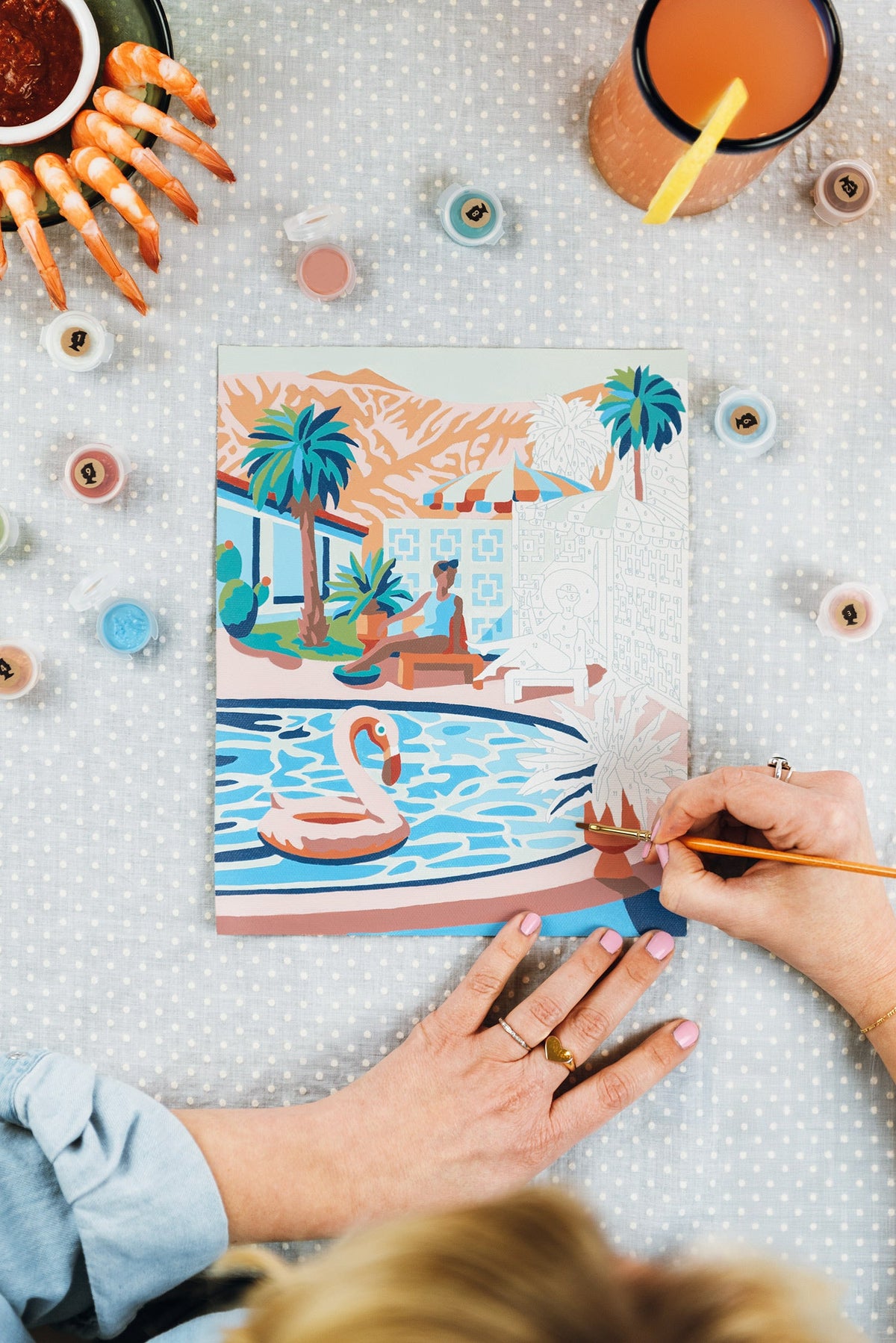 Elle Crée Mid-Mod Mirage Paint-by-Number Kit, 8x10, styled at home