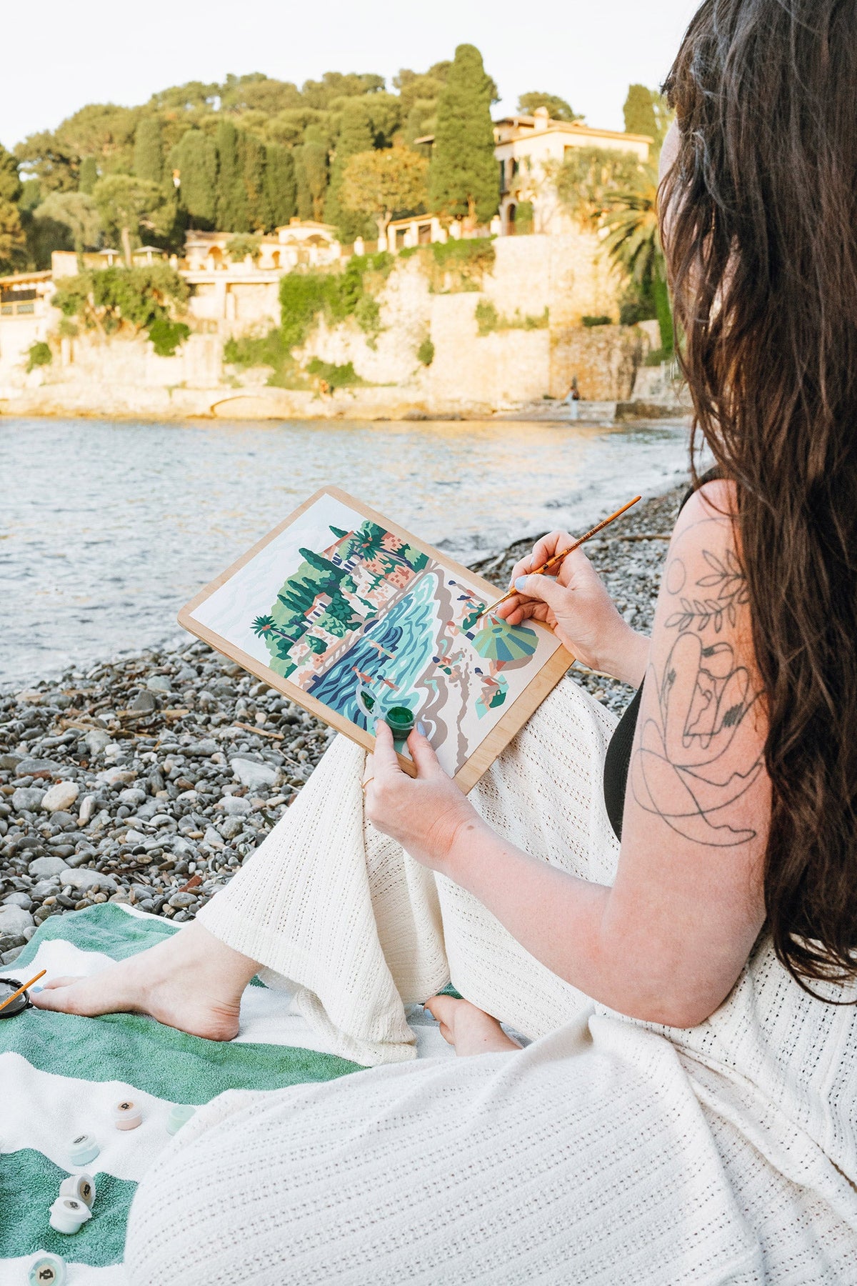 Elle Crée Riviera Romp Paint-by-Number Kit, 8x10, styled at home