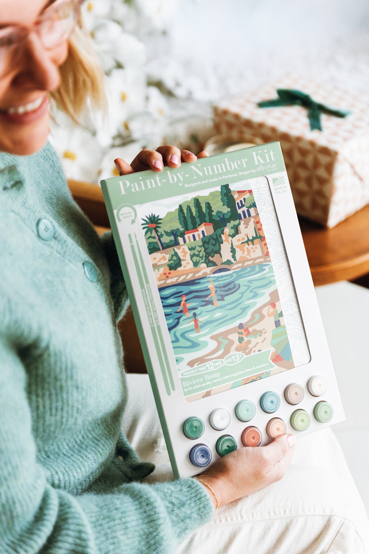 Elle Crée Riviera Romp Paint-by-Number Kit, 8x10, styled at home