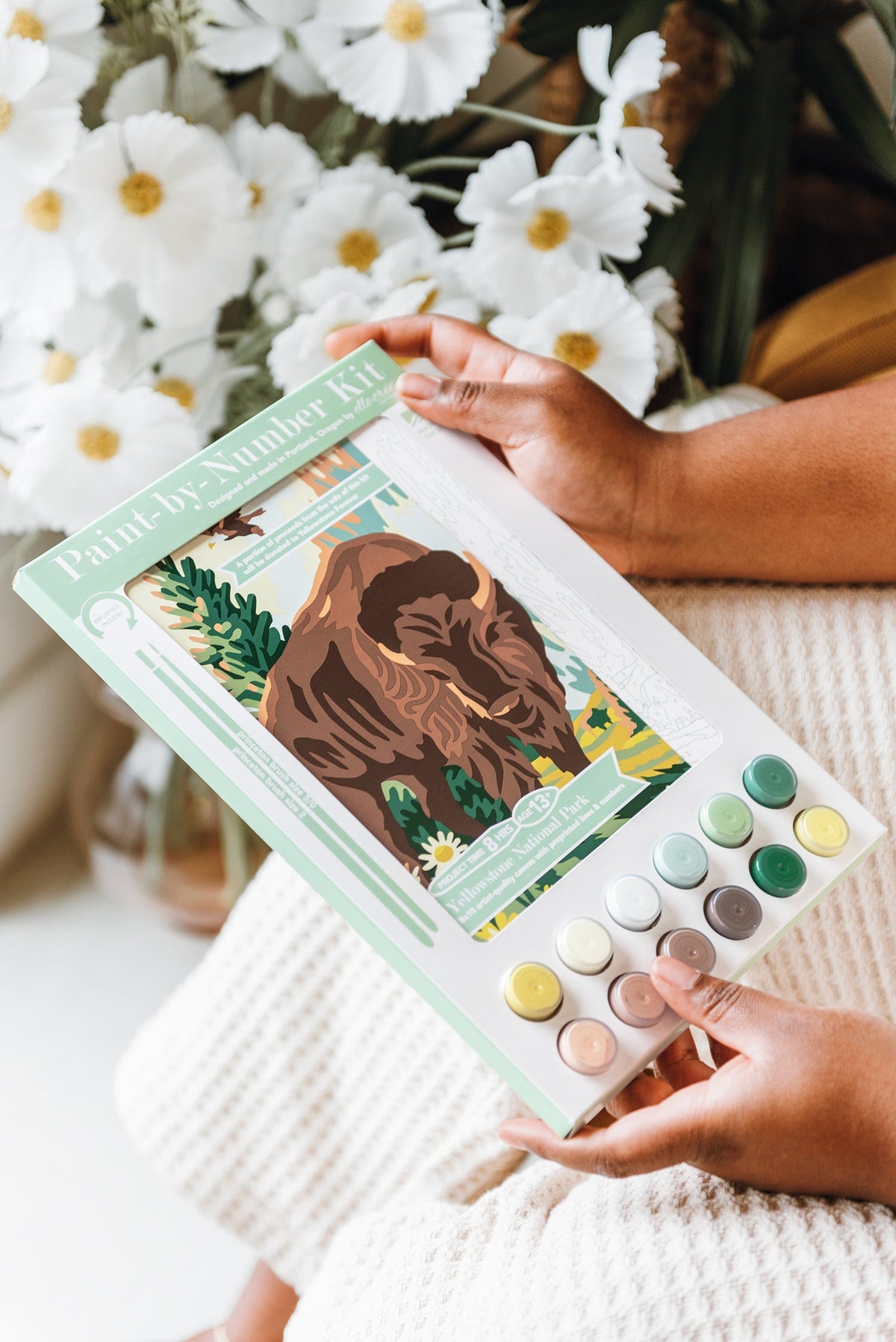 Elle Crée Yellowstone National Park Paint-by-Number Kit, 8x10, styled at home