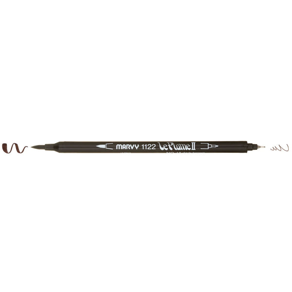 Marvy Le Plume II Double-Sided Watercolor Marker, Dark Brown 18