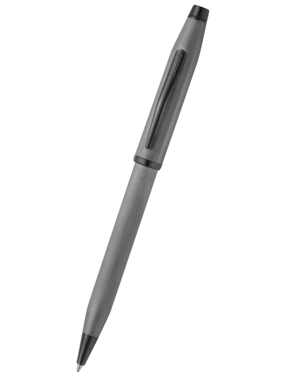 Cross Century II Ballpoint Pen, Polished Slate Gray Engraved Diamond Pattern