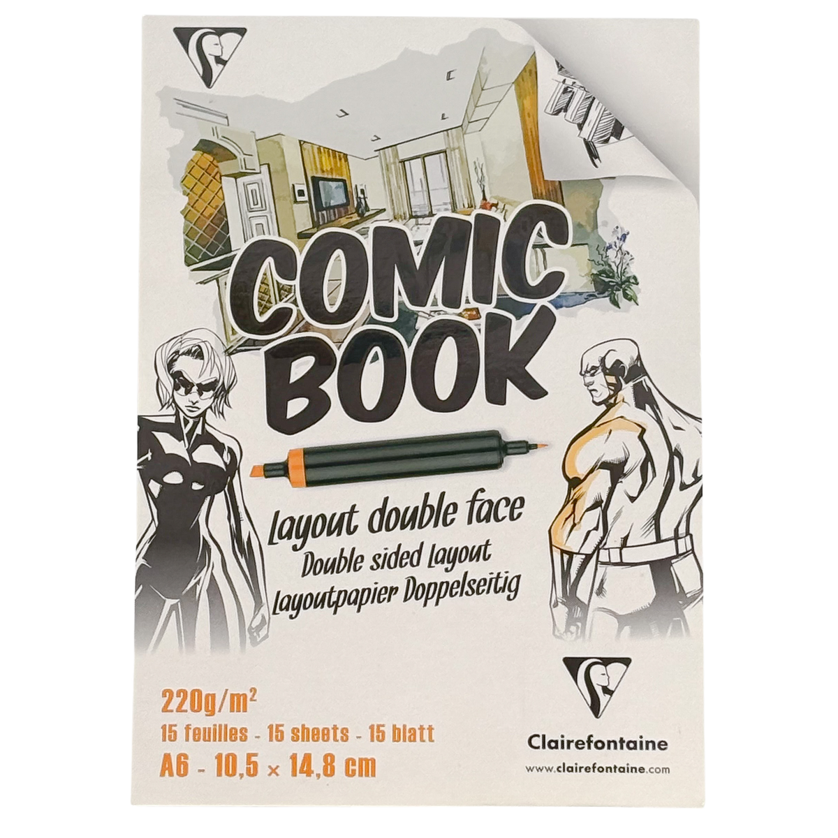 Clairefontaine Comic Book Paper, A6, 15 Sheets