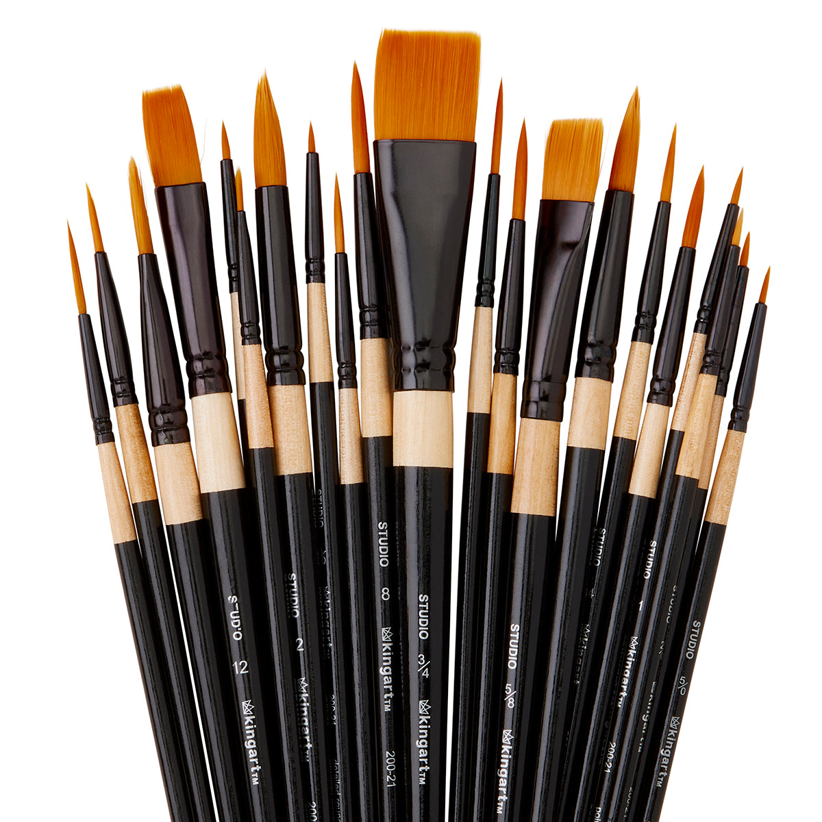 KINGART Studio Mixed Media Brush Set, 21 Brushes, view 2 of 4