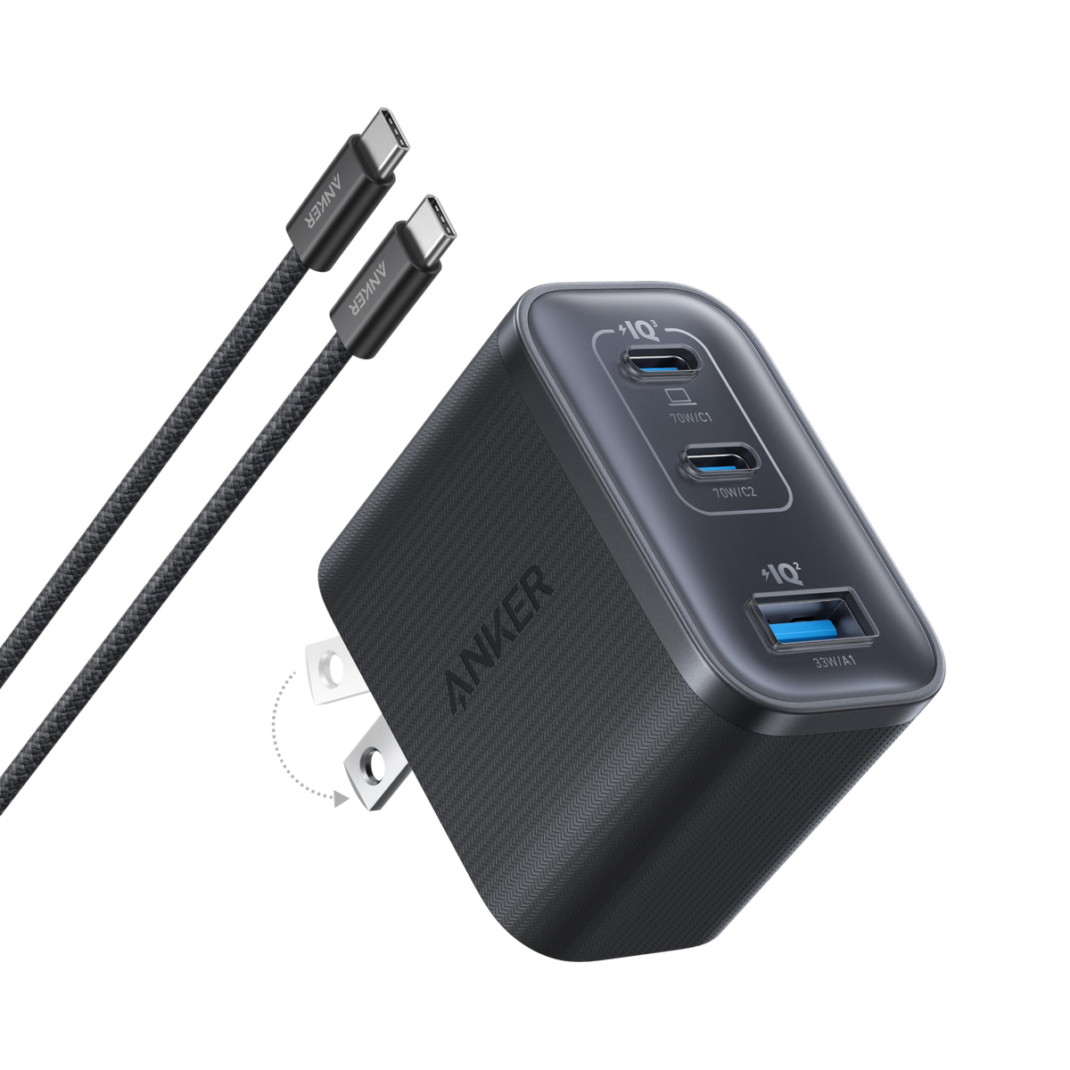Anker | Nano Charger | 70W, 3 Ports
