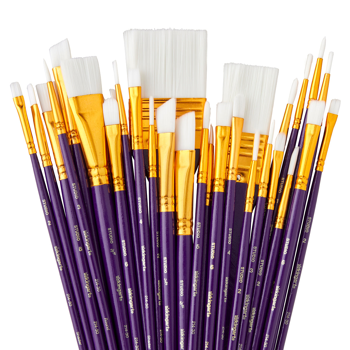 KINGART Studio White Nylon Brush Set, 30 Brushes, view 2 of 5