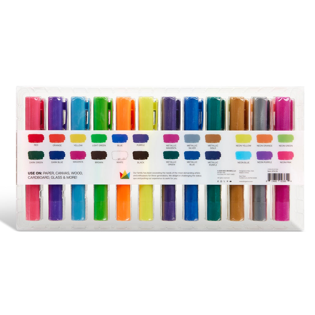 KINGART Tempera Paint Thin Sticks, 24 Colors, view 6 of 15