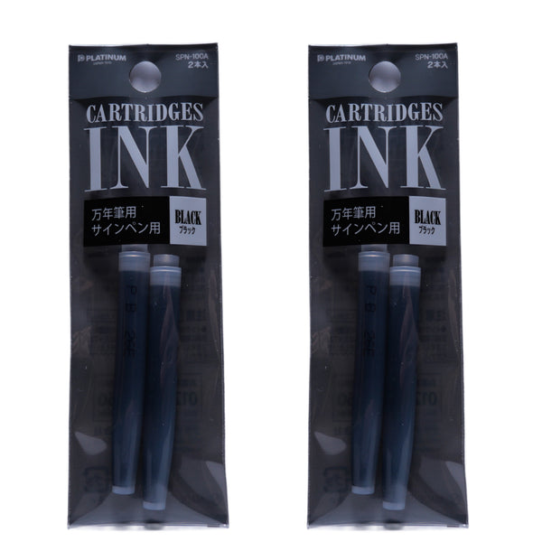 Platinum | Black Ink Cartridges | 4-Bundle for Preppy & Plaisir