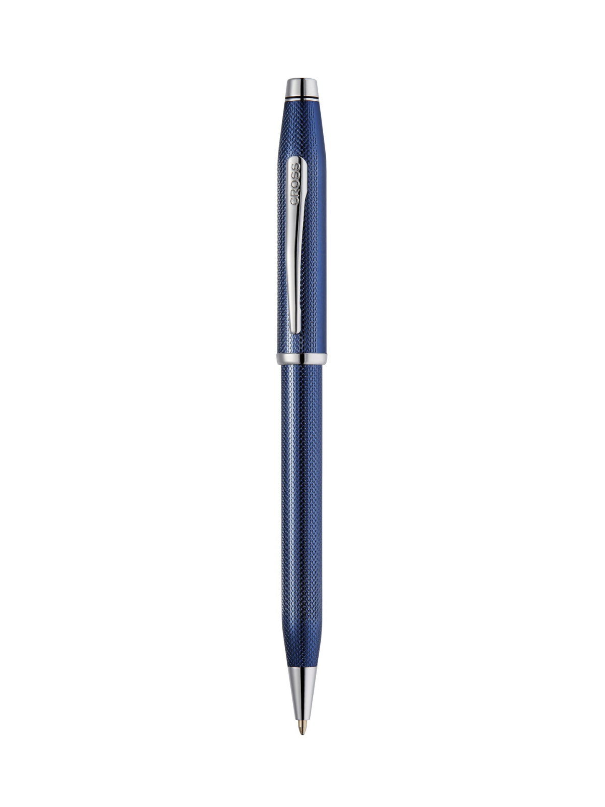 Cross | Century II Ballpoint Pen | Polished Translucent Cobalt Blue Engraved Diamond Pattern