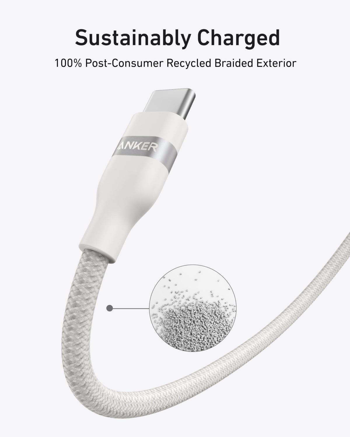 Anker | USB-C to USB-C Cable | 3 ft / 6 ft, 240W, Upcycled-Braided