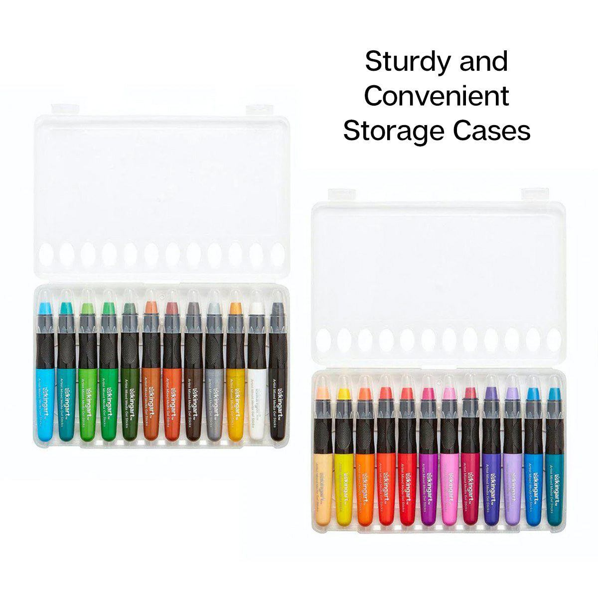 KINGART Mixed Media Gel Stick Crayons, 24 Colors, full set