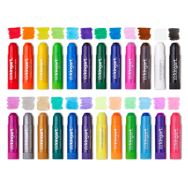 KINGART Tempera Paint Sticks, 24 Colors
