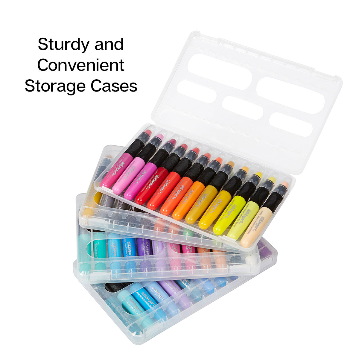 KINGART Mixed Media Gel Stick Crayons, 72 Colors, full set