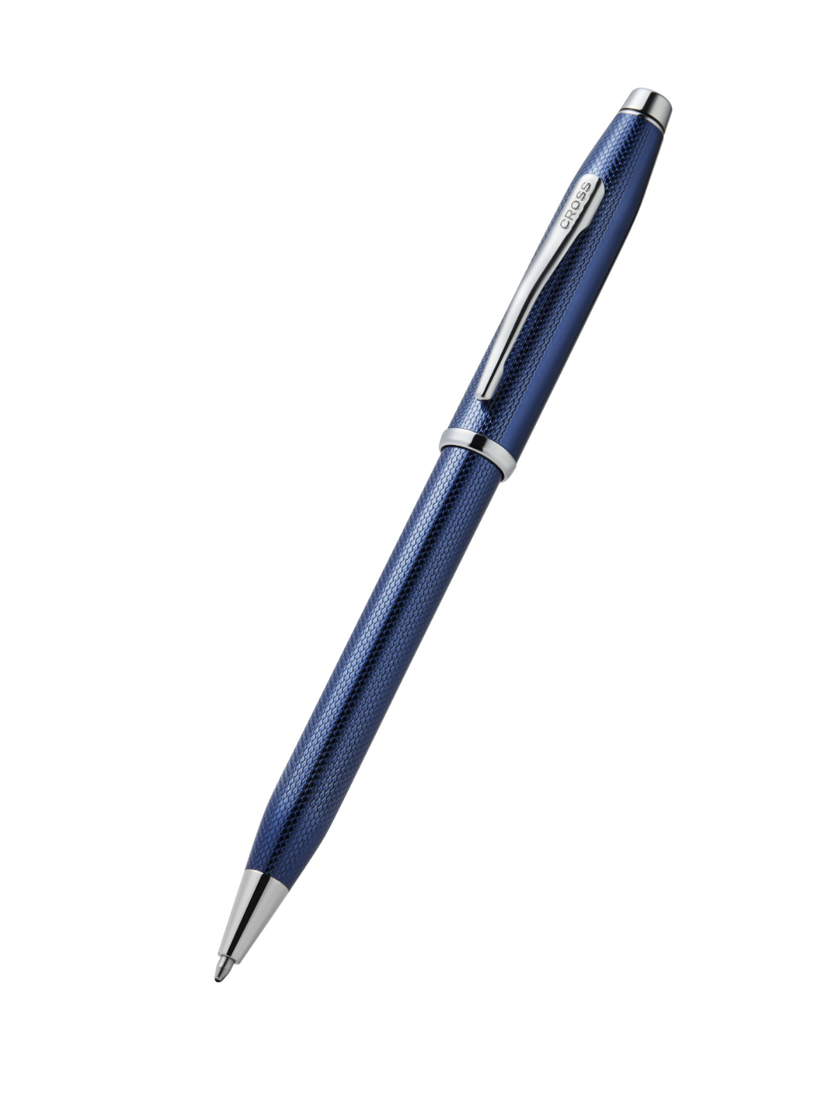 Cross | Century II Ballpoint Pen | Polished Translucent Cobalt Blue Engraved Diamond Pattern