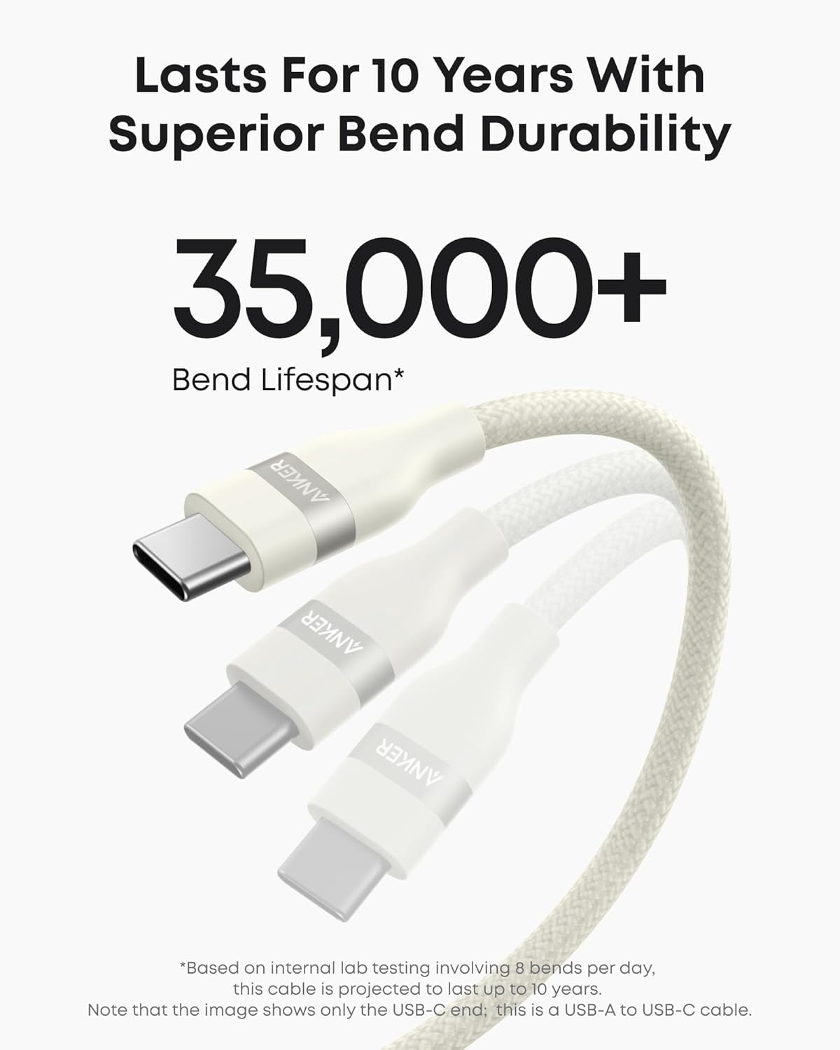 Anker | USB-A to USB-C Cable | 3 ft / 6 ft, Upcycled-Braided
