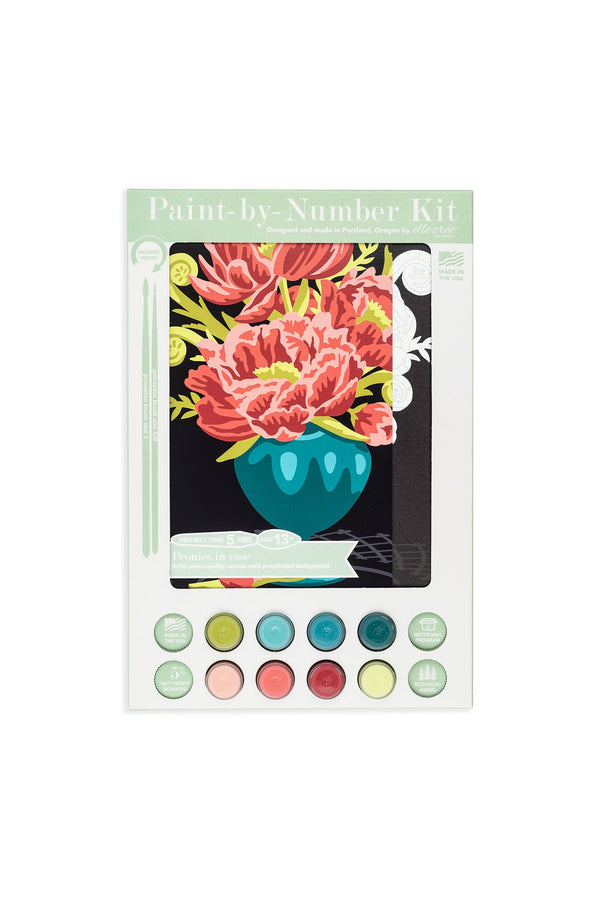 Elle Crée Peonies in Vase Paint-by-Number Kit, 8x10, kit packaging