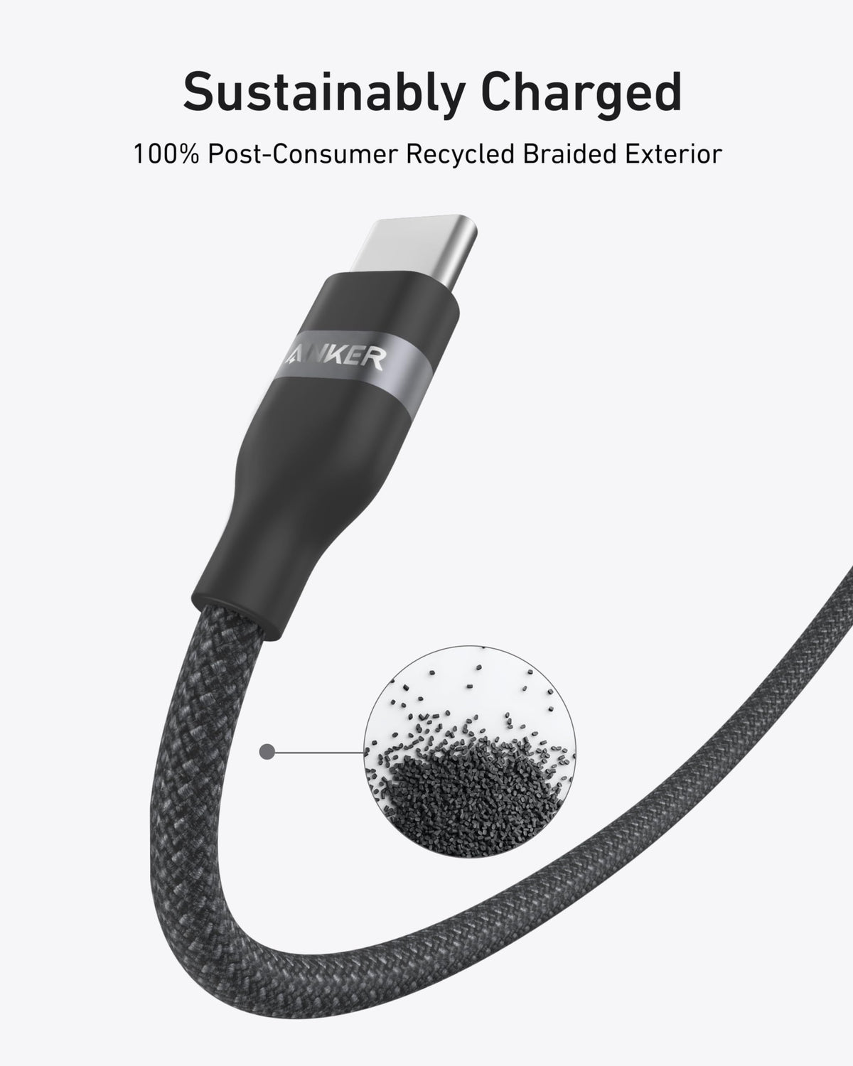 Anker | USB-C to USB-C Cable | 3 ft / 6 ft, 240W, Upcycled-Braided