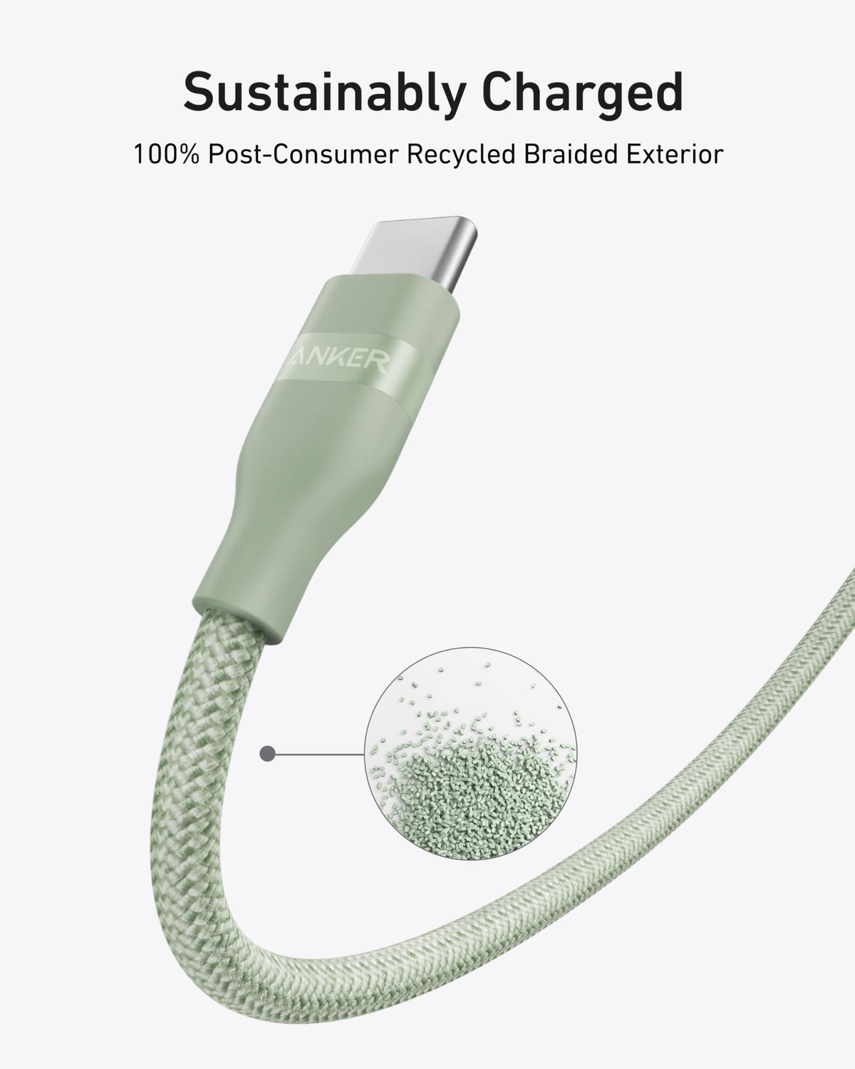 Anker | USB-C to USB-C Cable | 3 ft / 6 ft, 240W, Upcycled-Braided
