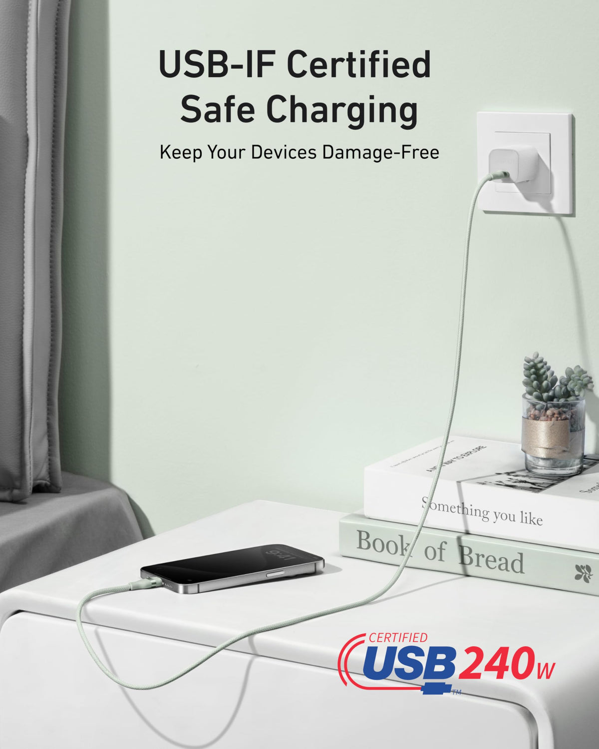 Anker | USB-C to USB-C Cable | 3 ft / 6 ft, 240W, Upcycled-Braided