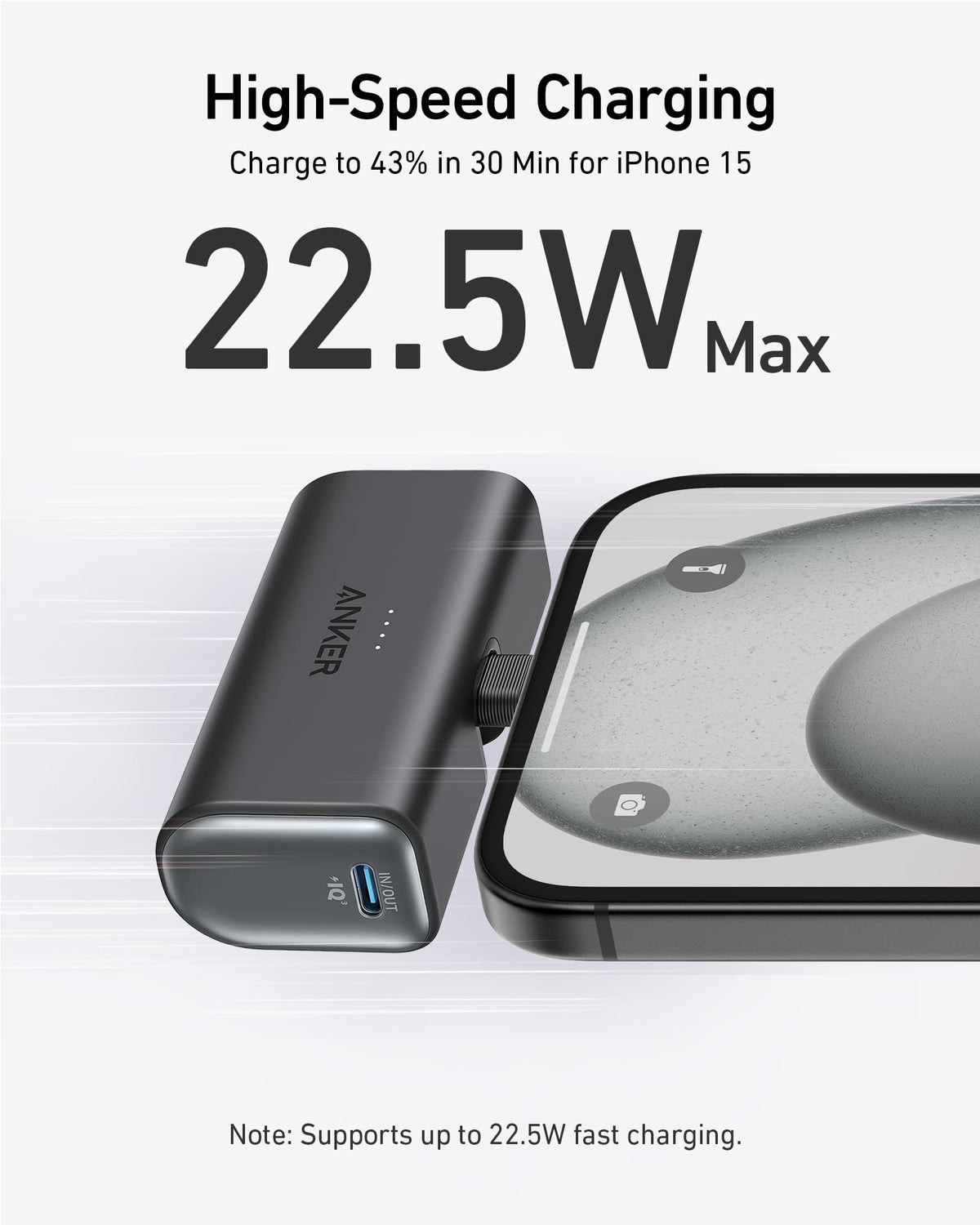 Anker | Nano Power Bank | 22.5W, Built-In USB-C Connector