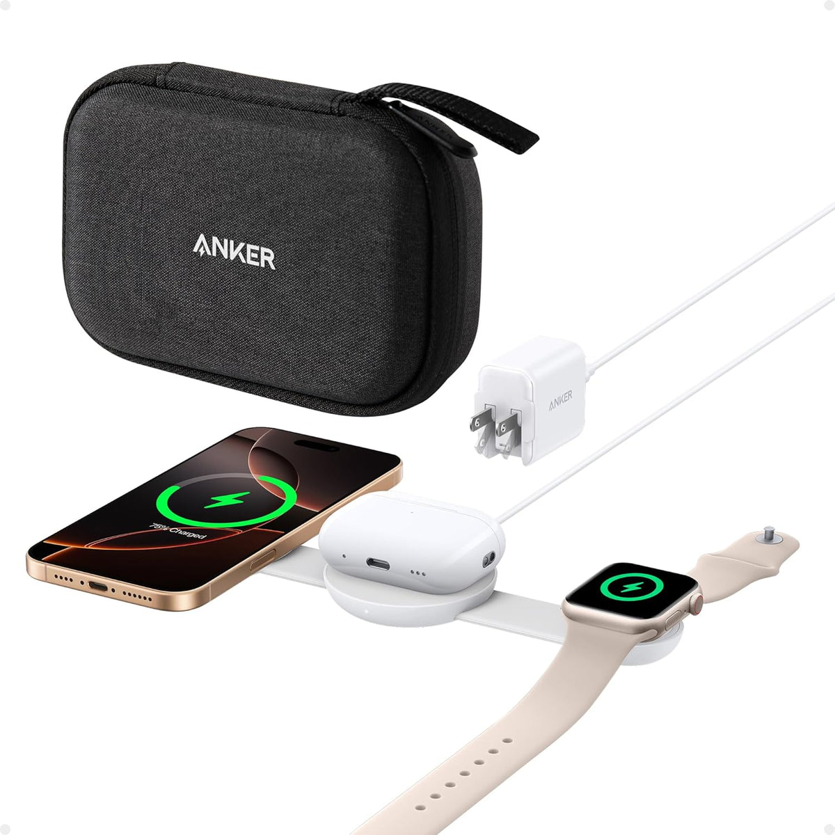 Anker | MagGo Wireless Charging Station | 3-in-1, Foldable Pad