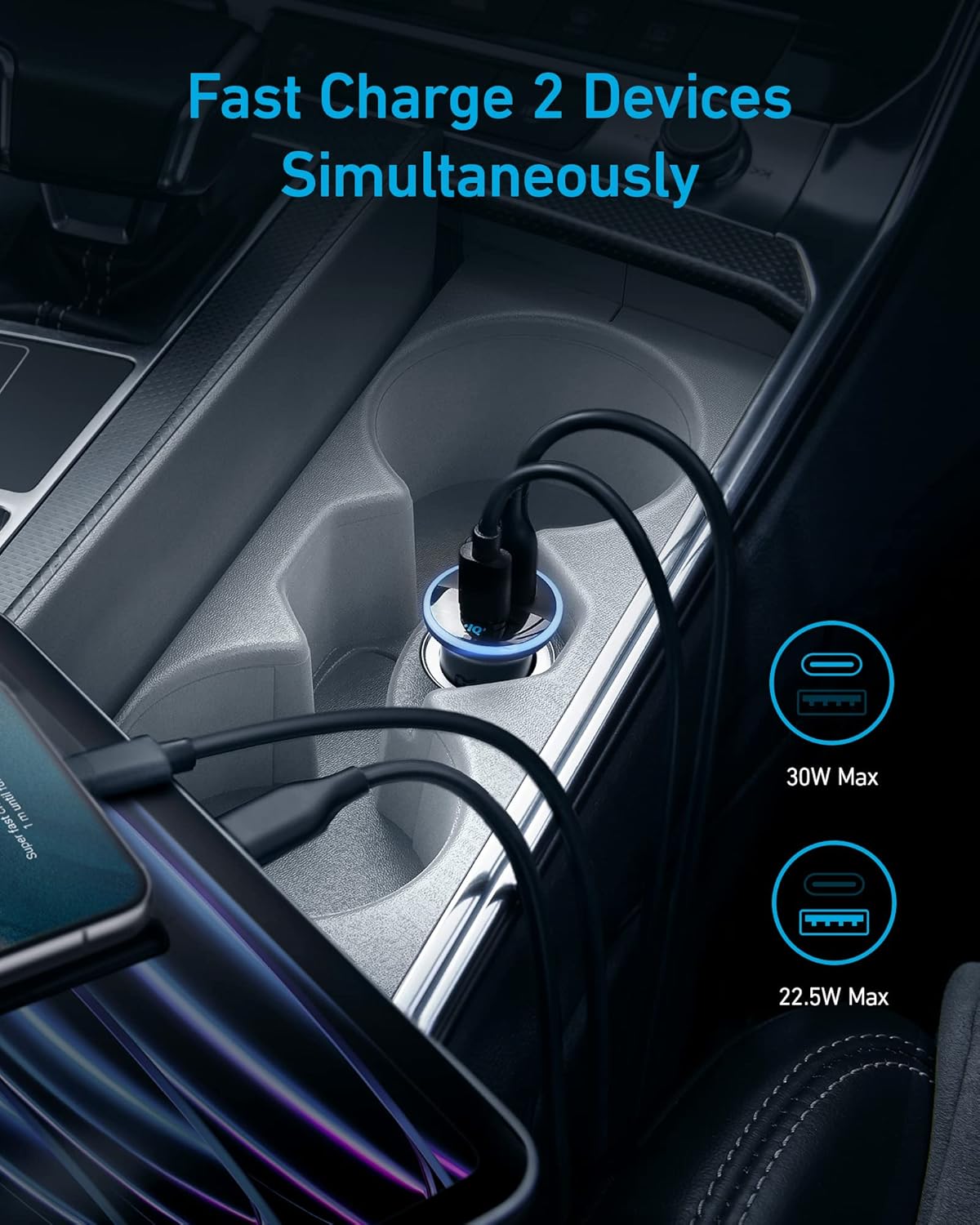 Anker | 323 Car Charger | 52.5W