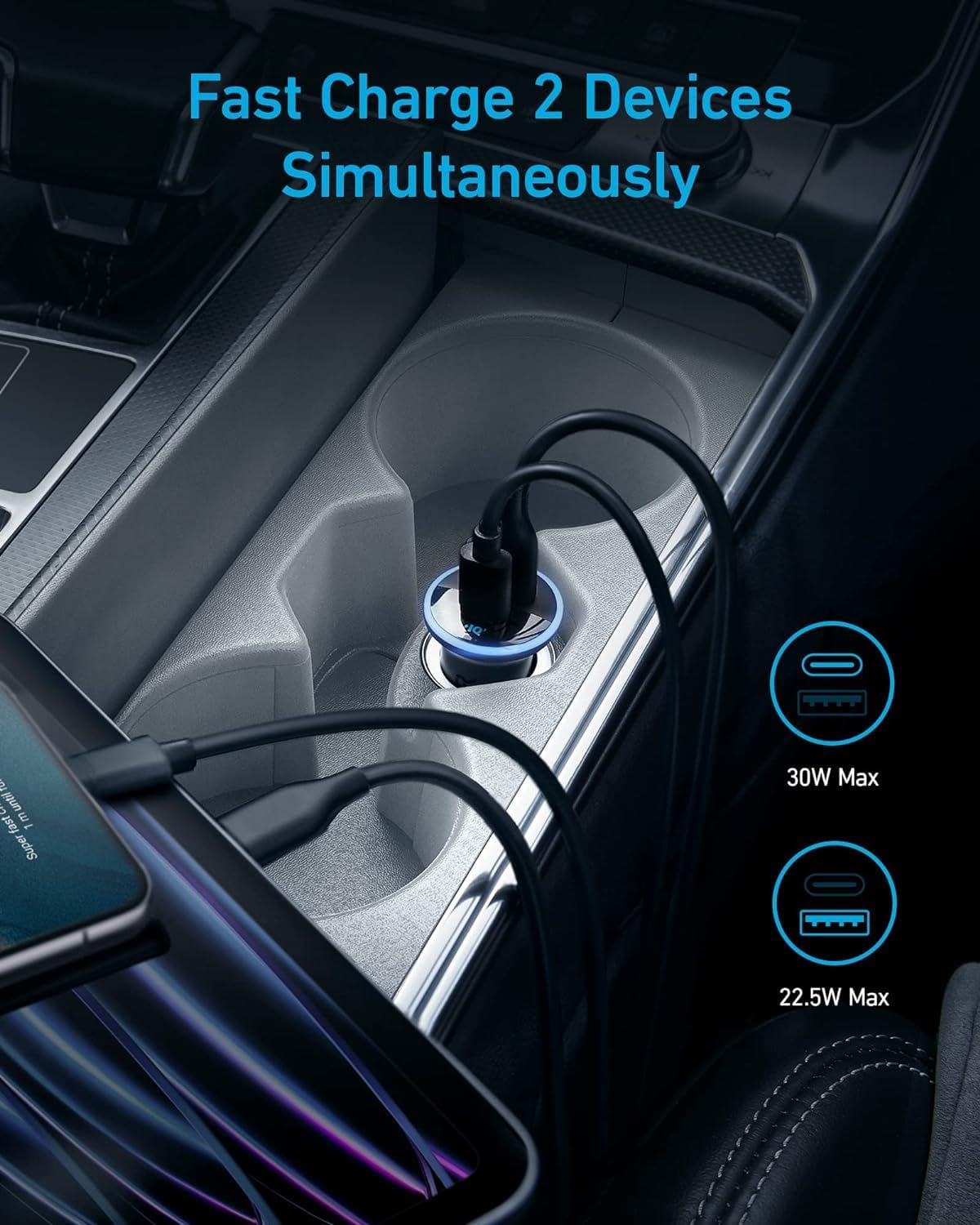 Anker | 323 Car Charger | 52.5W