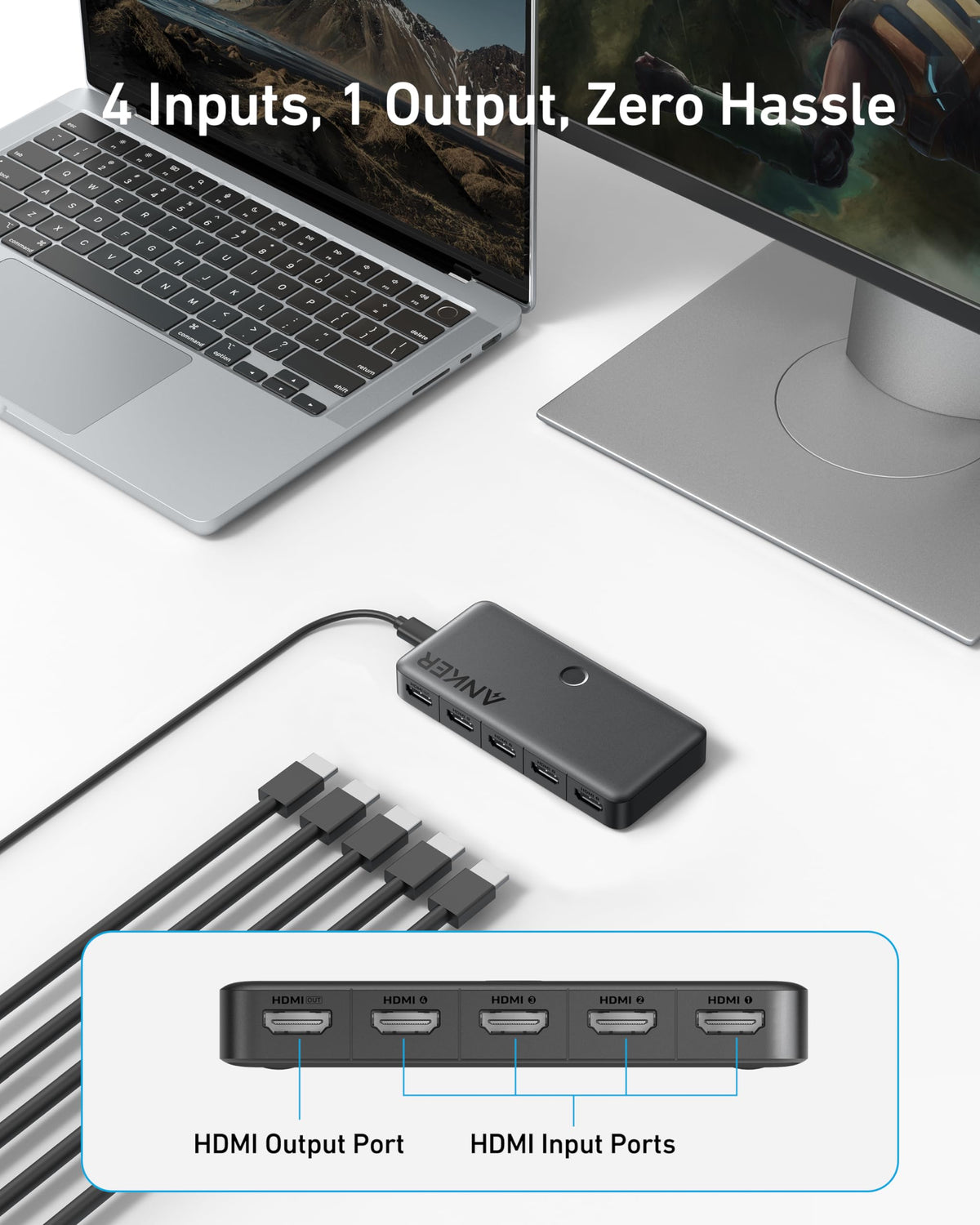 Anker | HDMI Switch | 4 in 1 Out, 4K HDMI