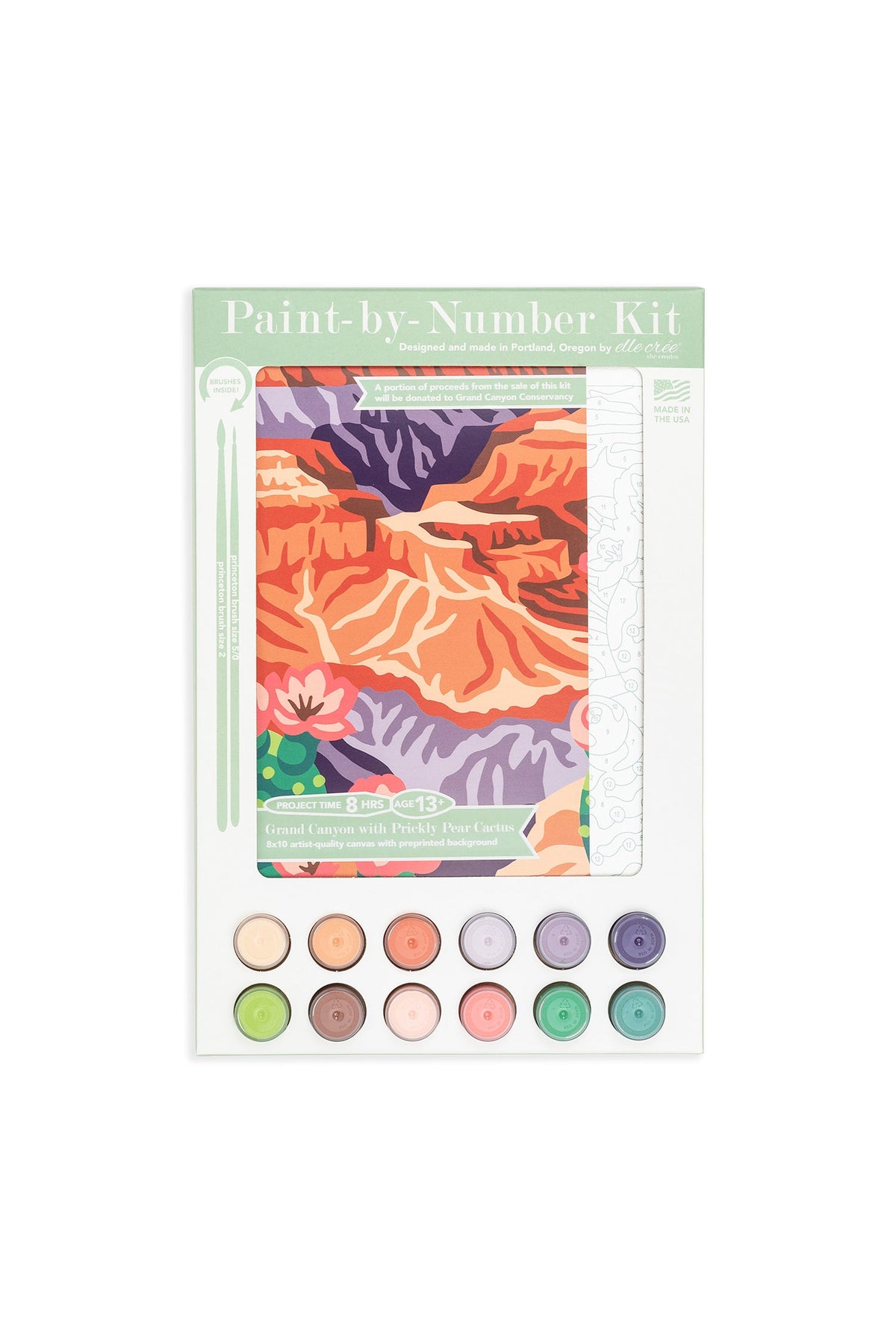 Elle Crée Grand Canyon National Park Paint-by-Number Kit, 8x10, kit packaging