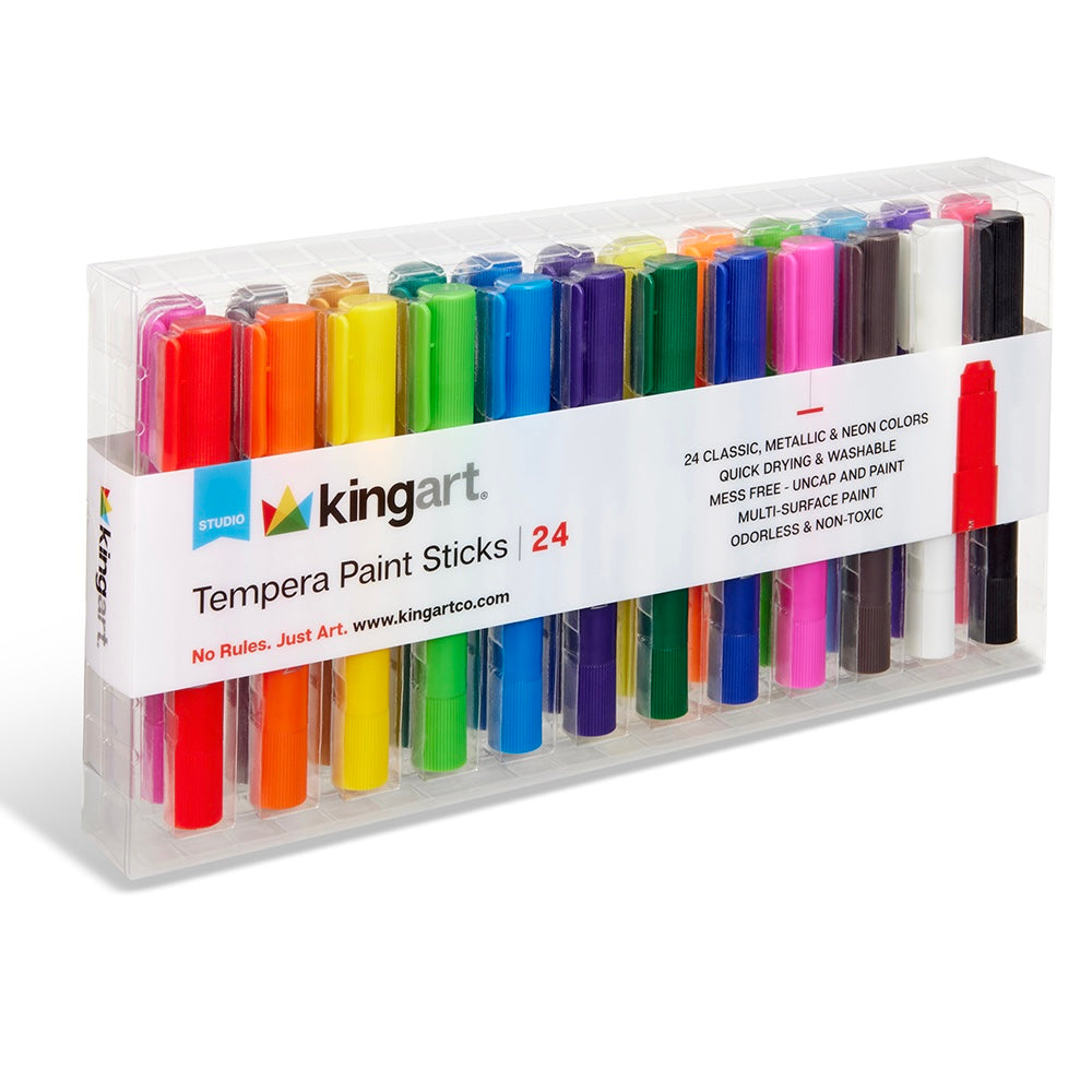 KINGART Tempera Paint Thin Sticks, 24 Colors, view 5 of 15
