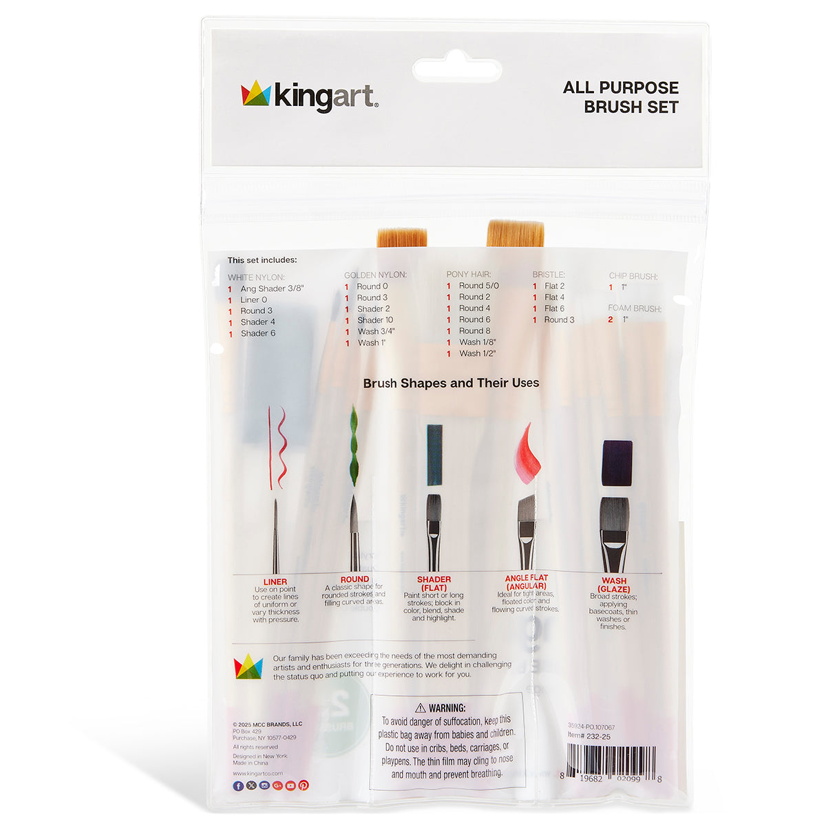 KINGART Value Pack Brush Set, 25 Brushes, view 5 of 5