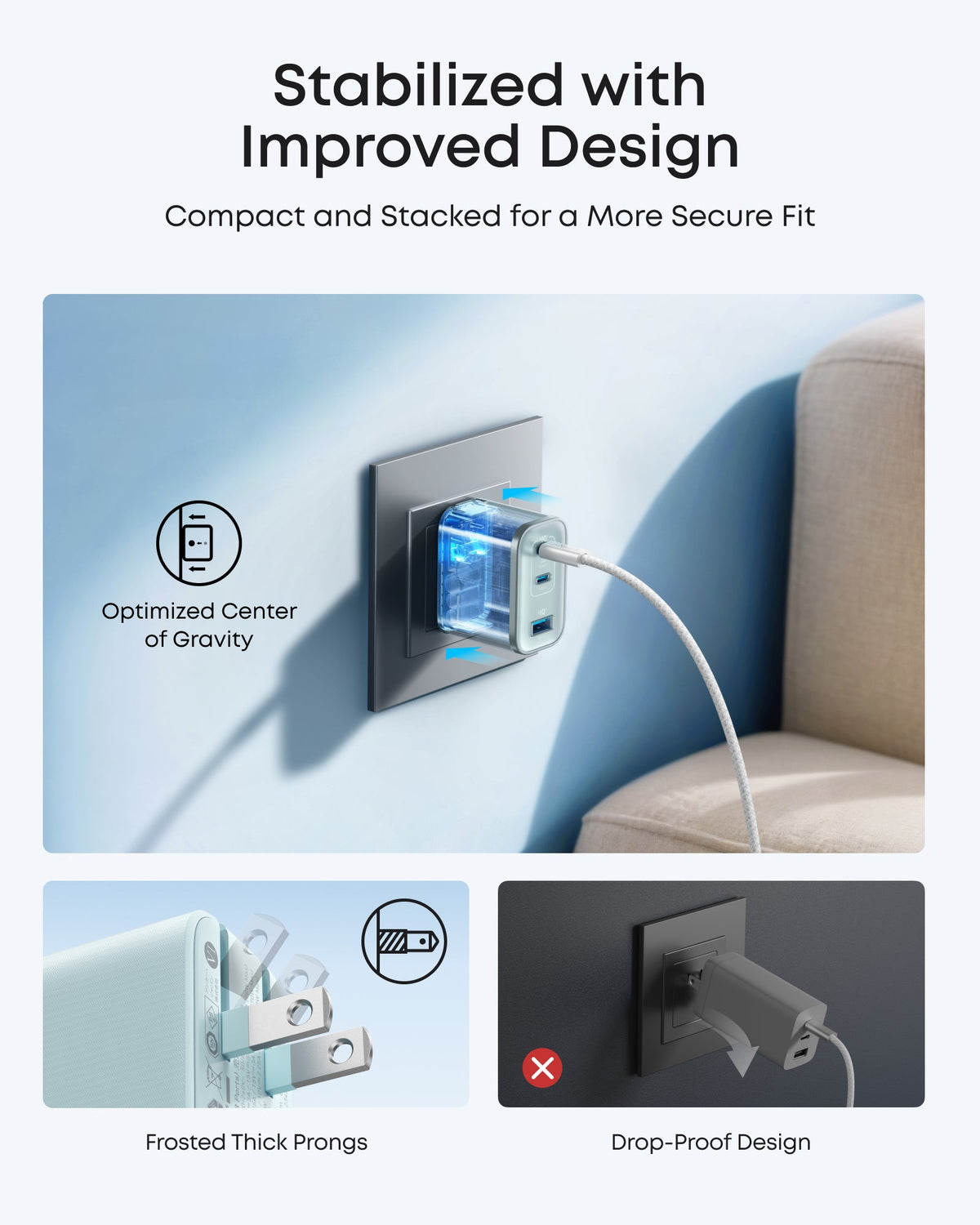 Anker | Nano Charger | 70W, 3 Ports