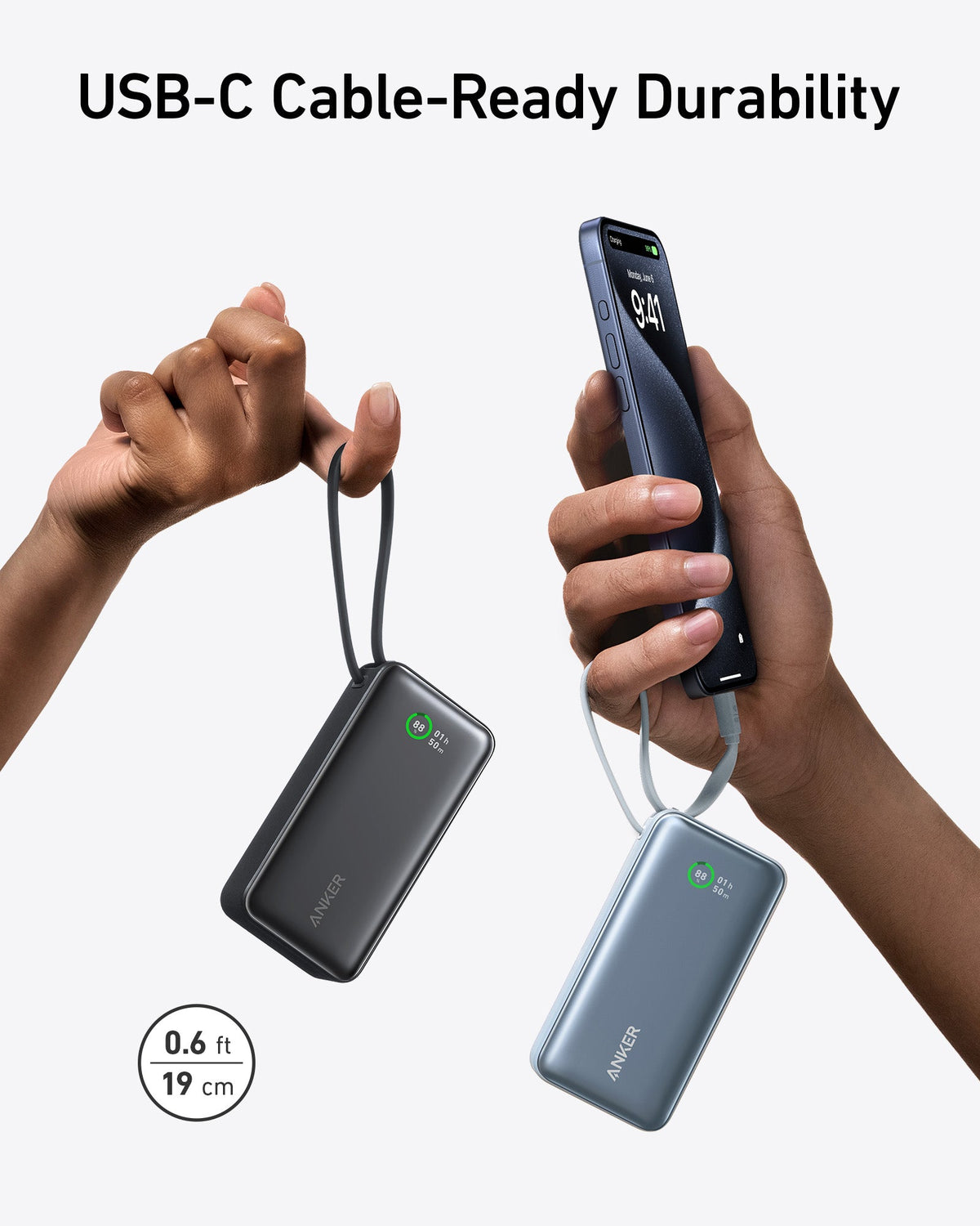 Anker | Nano Power Bank | 30W, Built-In USB-C Cable