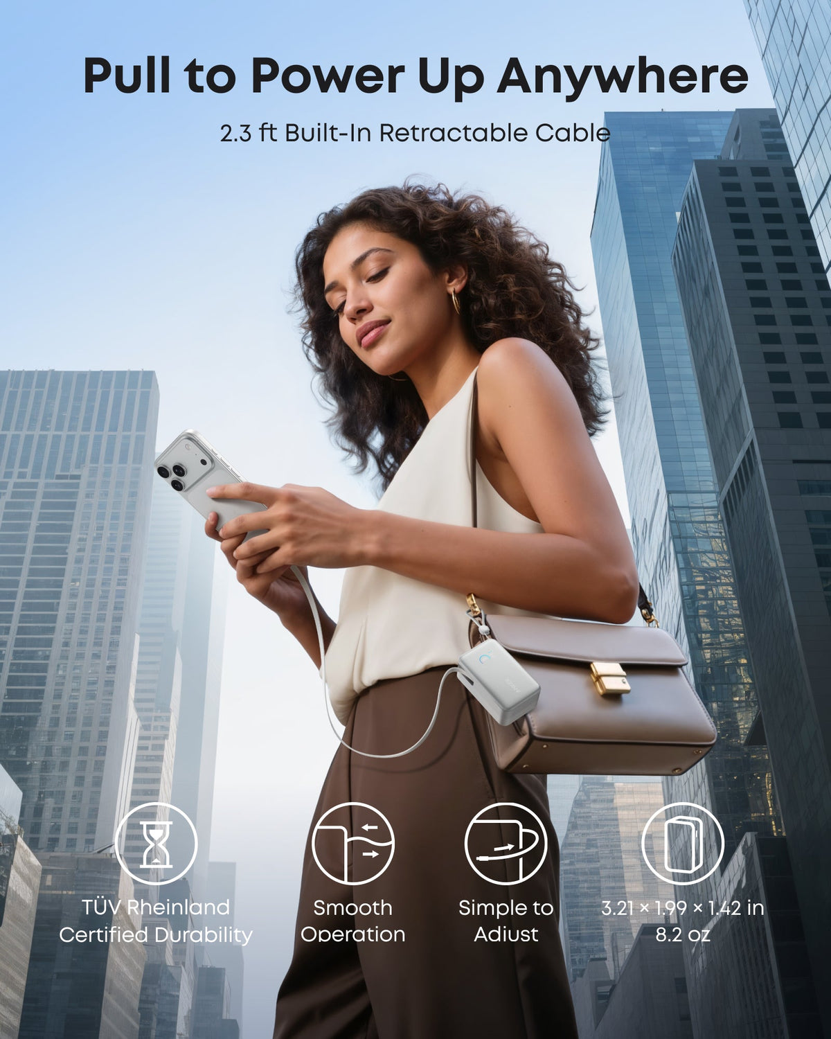 Anker | Nano Power Bank | 10K, 45W, Built-In Retractable USB-C Cable