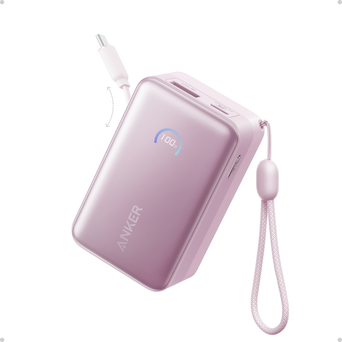 Anker | Nano Power Bank | 10K, 45W, Built-In Retractable USB-C Cable