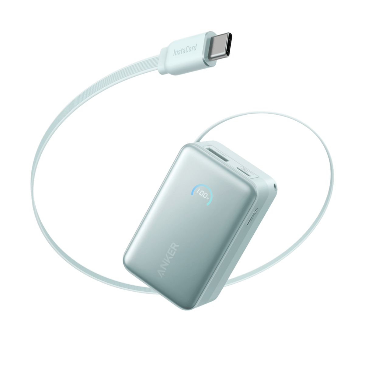 Anker | Nano Power Bank | 10K, 45W, Built-In Retractable USB-C Cable